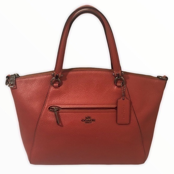 Coach Dark Coral Pink Leather Prairie Bag